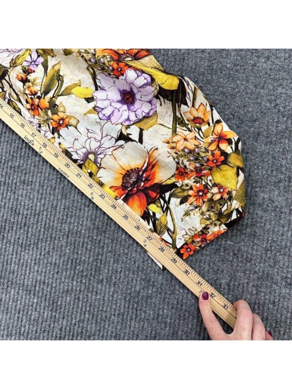 Chicos Pants 100% Linen Elastic Pull On Floral Straight Leg Womens 3 (16R) NEW - Picture 7 of 8